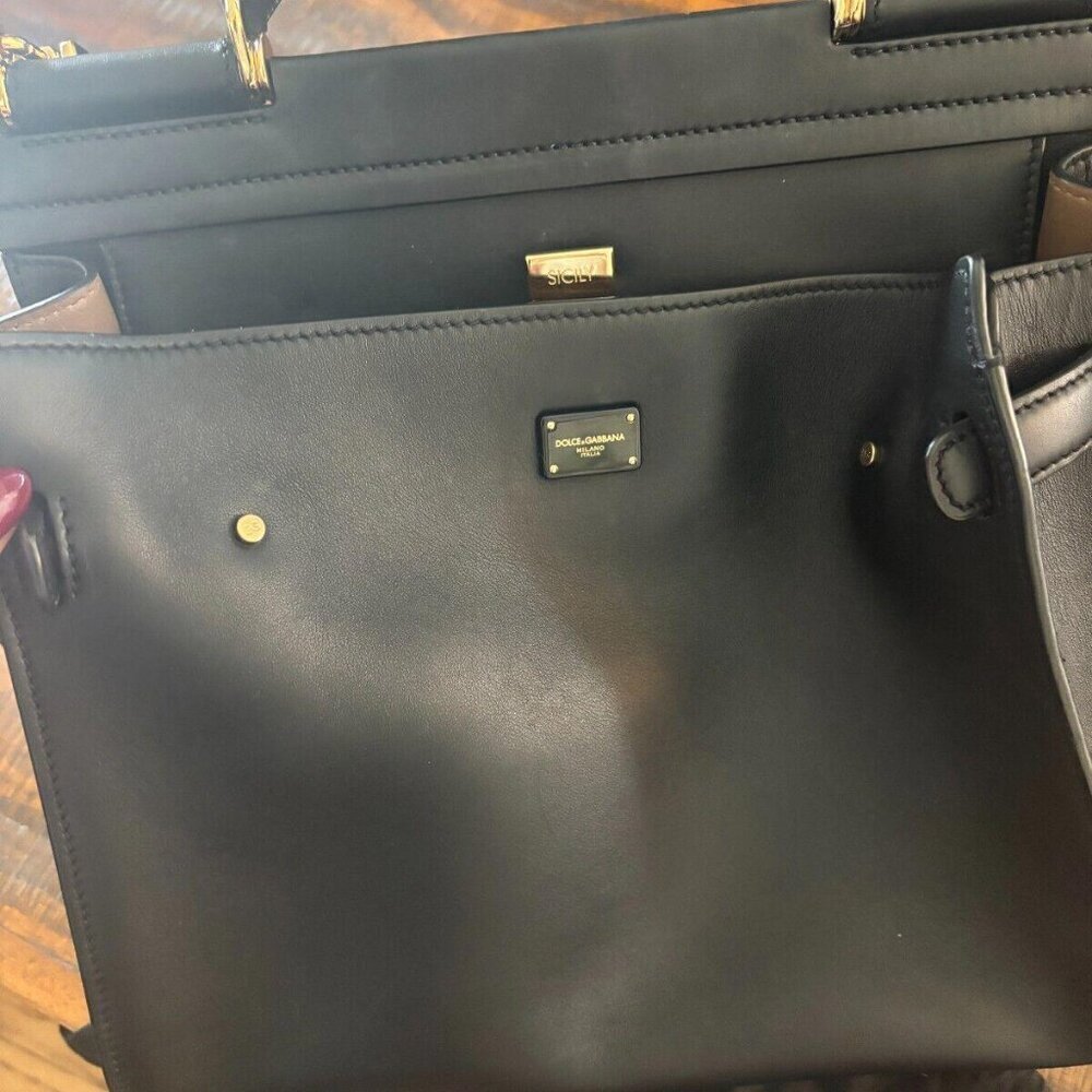 DOLCE & GABBANA SICILY 62 BLACK TOTE BAG - Picture 9 of 12